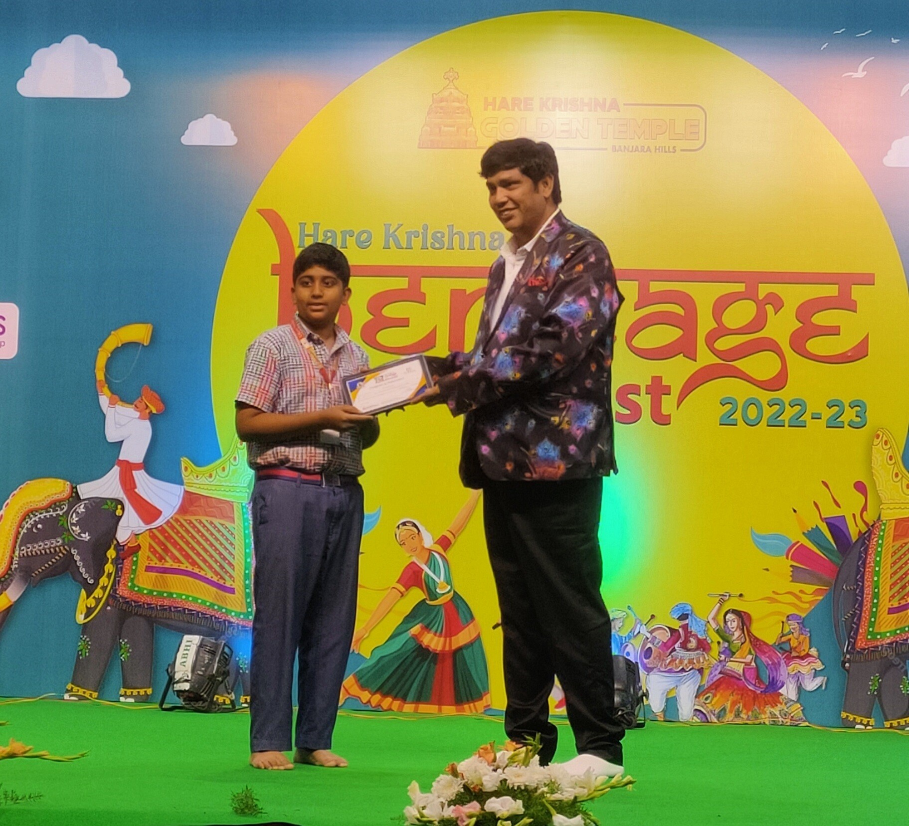 K.Kartik Sai VIC won the consolation in painting from junior category