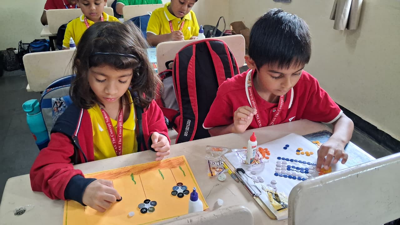 Hand print and designs with buttons (5)